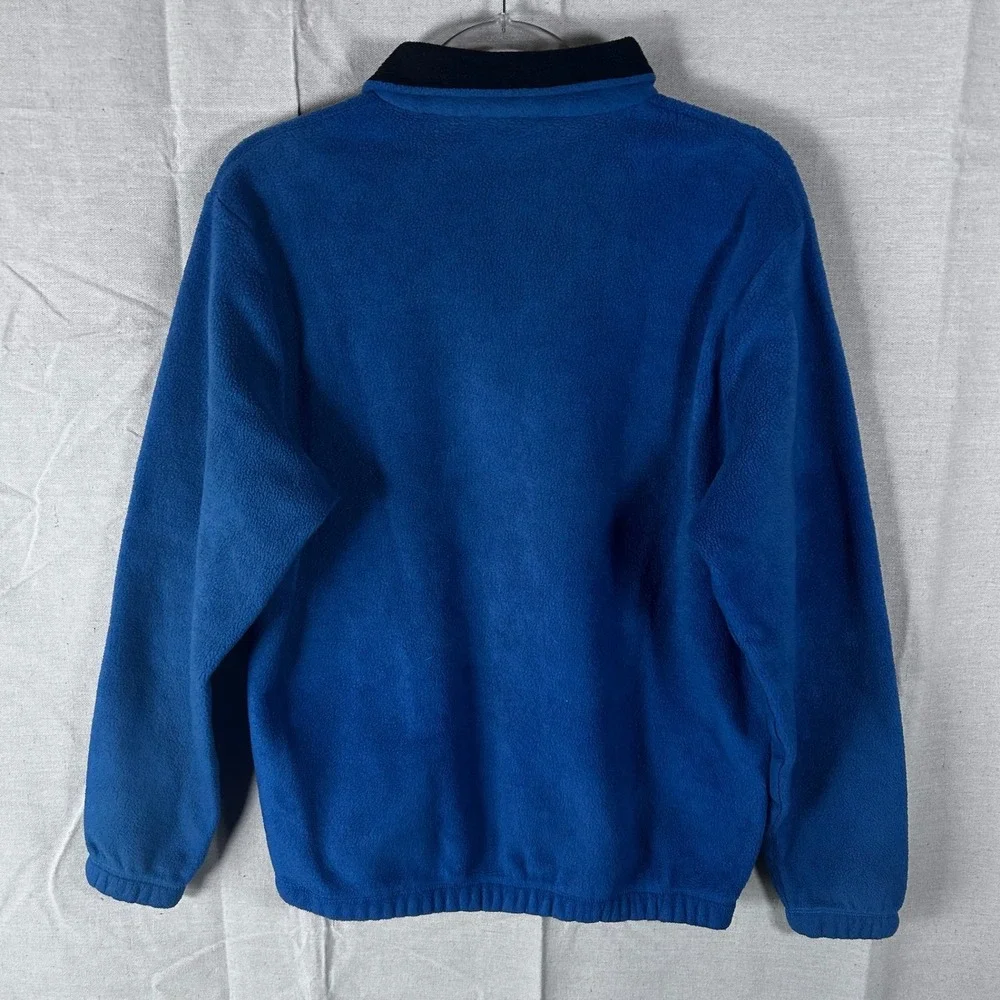 Nautica Competition Mens Blue Fleece Quarter Zip‎ Pullover Sweater Medium